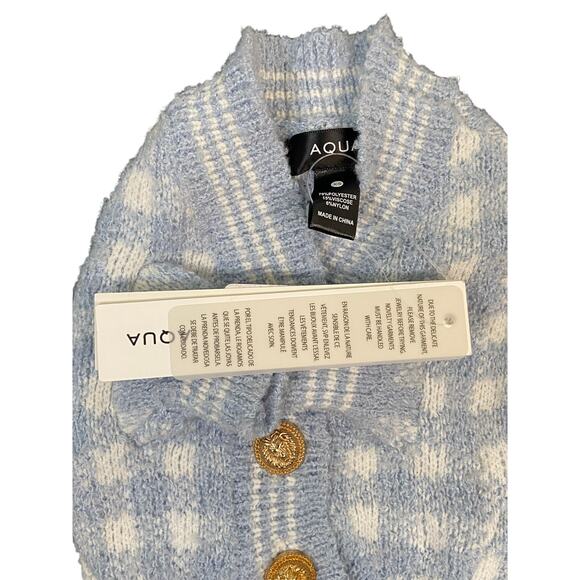 Aqua Pet Plaid Cardigan Dog Coat Sweater Gold Button Cozy Preppy Knit Fancy XS - Picture 8 of 8
